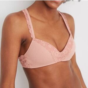 🌸Aerie Pink Lace wireless bra